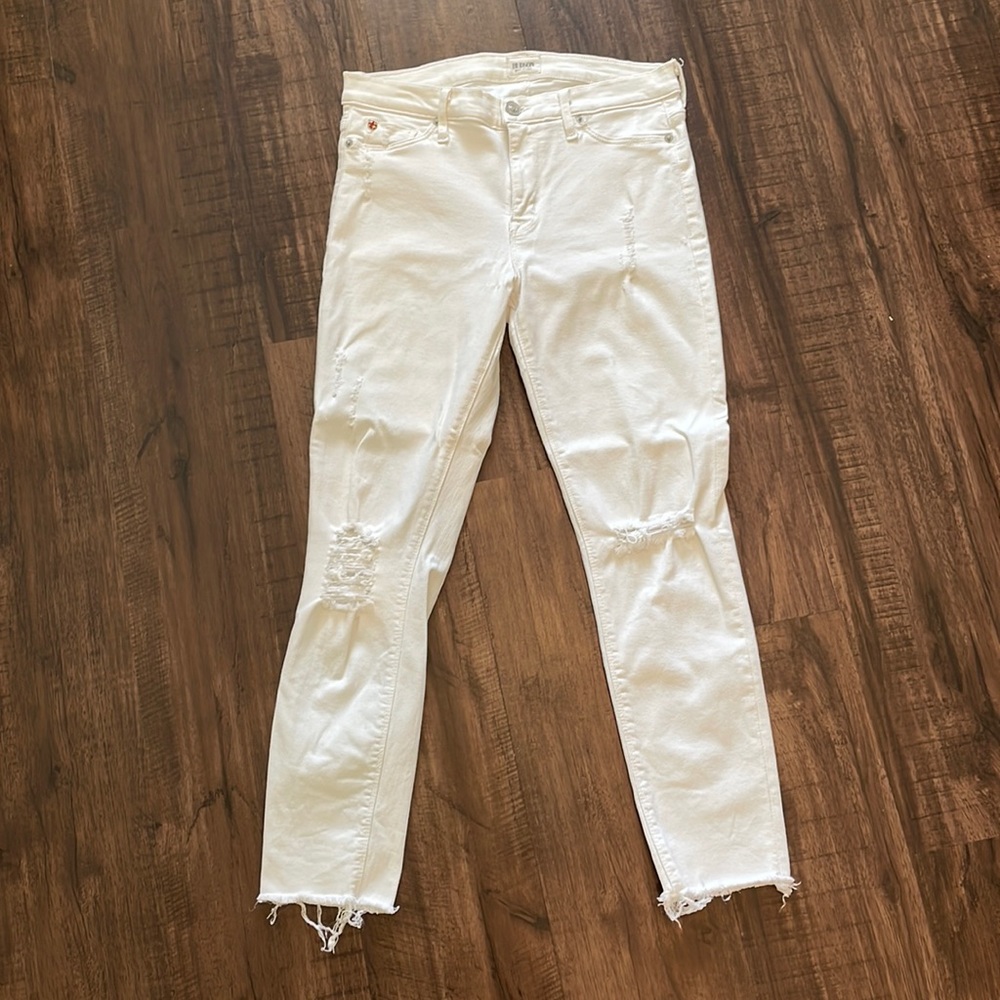 Hudson Nico midrise ankle skinny white jeans 29